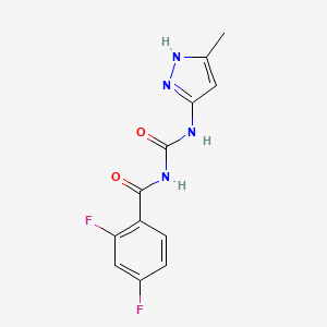 molecular formula C12H10F2N4O2 B1194068 1-(2,4-DIFLUOROBENZOYL)-3-(5-METHYL-1H-PYRAZOL-3-YL)UREA 