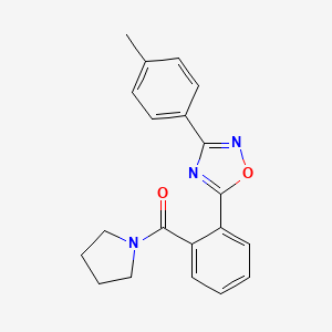 [2-[3-(4-Methylphenyl)-1,2,4-oxadiazol-5-yl]phenyl]-(1-pyrrolidinyl)methanone