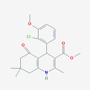 molecular formula C21H24ClNO4 B11940863 Methyl 4-(2-chloro-3-methoxyphenyl)-2,7,7-trimethyl-5-oxo-1,4,5,6,7,8-hexahydroquinoline-3-carboxylate CAS No. 853328-40-2