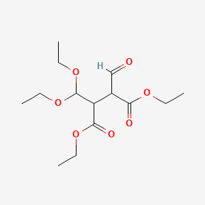 molecular formula C14H24O7 B11940903 Diethyl 2-(diethoxymethyl)-3-formylbutanedioate CAS No. 73926-95-1