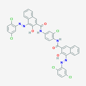 molecular formula C40H23Cl5N6O4 B1194092 2-Naphthalenecarboxamide, N,N'-(2-chloro-1,4-phenylene)bis[4-[(2,5-dichlorophenyl)azo]-3-hydroxy- CAS No. 5280-78-4