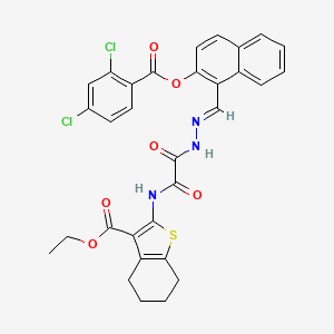 molecular formula C31H25Cl2N3O6S B11940955 Ethyl 2-(((2-((2-((2,4-dichlorobenzoyl)oxy)-1-naphthyl)methylene)hydrazino)(oxo)acetyl)amino)-4,5,6,7-tetrahydro-1-benzothiophene-3-carboxylate CAS No. 881452-78-4