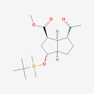 molecular formula C18H32O4Si B11941031 Methyl (1R,3R,3AR,6R,6AR)-6-acetyl-3-{[tert-butyl(dimethyl)silyl]oxy}octahydro-1-pentalenecarboxylate CAS No. 173142-89-7