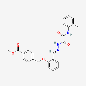 molecular formula C25H23N3O5 B11941116 methyl 4-{[2-((E)-{[oxo(2-toluidino)acetyl]hydrazono}methyl)phenoxy]methyl}benzoate CAS No. 881664-30-8