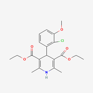 molecular formula C20H24ClNO5 B11941165 Diethyl 4-(2-chloro-3-methoxyphenyl)-2,6-dimethyl-1,4-dihydro-3,5-pyridinedicarboxylate CAS No. 853312-95-5