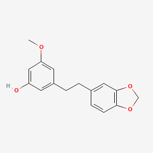 molecular formula C16H16O4 B1194118 3-[2-(1,3-Benzodioxol-5-yl)ethyl]-5-methoxyphenol CAS No. 303088-44-0