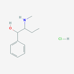 molecular formula C11H18ClNO B11941190 2-(Methylamino)-1-phenylbutan-1-ol--hydrogen chloride (1/1) CAS No. 63991-28-6