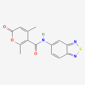 molecular formula C14H11N3O3S B1194121 N-(2,1,3-benzothiadiazol-5-yl)-2,4-dimethyl-6-oxo-3-pyrancarboxamide 