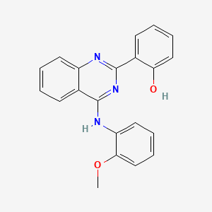 molecular formula C21H17N3O2 B1194122 6-[4-(2-甲氧基苯胺)-1H-喹唑啉-2-亚基]-1-环己-2,4-二烯酮 