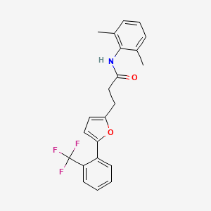 molecular formula C22H20F3NO2 B11941228 N-(2,6-Dimethylphenyl)-3-(5-(2-(trifluoromethyl)phenyl)furan-2-yl)propanamide CAS No. 853333-28-5