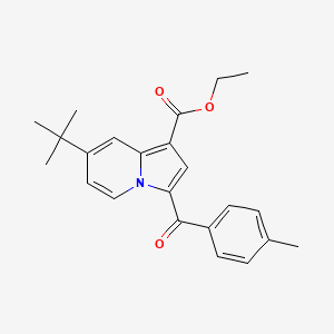 molecular formula C23H25NO3 B11941295 Ethyl 7-tert-butyl-3-(4-methylbenzoyl)-1-indolizinecarboxylate CAS No. 853329-79-0