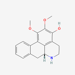 molecular formula C18H19NO3 B1194135 4H-二苯并(de,g)喹啉-3-醇，5,6,6a,7-四氢-1,2-二甲氧基-，(R)- CAS No. 82644-36-8