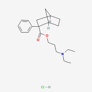 molecular formula C21H32ClNO2 B1194151 3-(Diethylamino)propyl 2-phenylbicyclo[2.2.1]heptane-2-carboxylate;hydrochloride CAS No. 26908-91-8