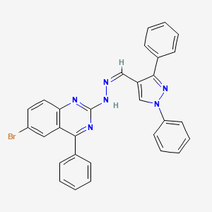 molecular formula C30H21BrN6 B11941728 N-(6-BR-4-PH-Quinazolin-2-YL)-N'-(1,3-diphenyl-pyrazol-4-ylmethylene)-hydrazine 