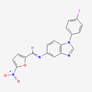molecular formula C18H11IN4O3 B11941810 N-(1-(4-Iodophenyl)-1H-benzimidazol-5-YL)-N-((5-nitro-2-furyl)methylidene)amine CAS No. 853407-17-7