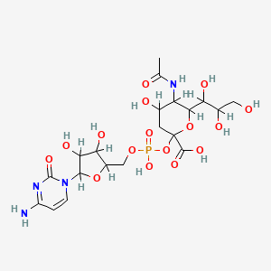 molecular formula C20H31N4O16P B1194182 5-Acetamido-2-[[5-(4-amino-2-oxopyrimidin-1-yl)-3,4-dihydroxyoxolan-2-yl]methoxy-hydroxyphosphoryl]oxy-4-hydroxy-6-(1,2,3-trihydroxypropyl)oxane-2-carboxylic acid 