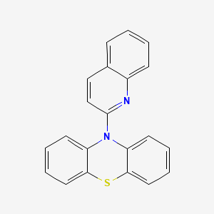 molecular formula C21H14N2S B11941823 10H-Phenothiazine, 10-(2-quinolinyl)- CAS No. 89480-04-6