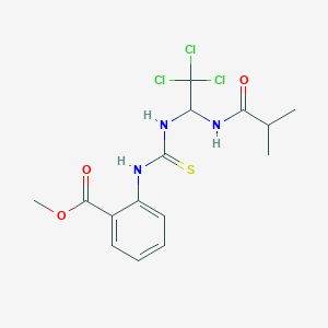 molecular formula C15H18Cl3N3O3S B11941890 Methyl 2-[({2,2,2-trichloro-1-[(2-methylpropanoyl)amino]ethyl}carbamothioyl)amino]benzoate 