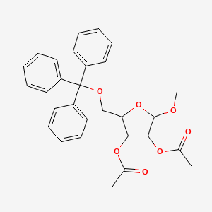 molecular formula C29H30O7 B11941975 Methyl 2,3-di-O-acetyl-5-O-(triphenylmethyl)pentofuranoside CAS No. 6340-64-3