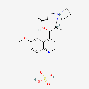 molecular formula C20H26N2O6S B1194200 (S)-[(2R,5R)-5-ethenyl-1-azabicyclo[2.2.2]octan-2-yl]-(6-methoxyquinolin-4-yl)methanol;sulfuric acid 