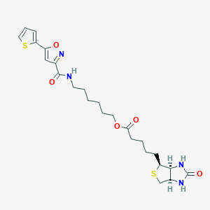 molecular formula C24H32N4O5S2 B11942156 6-[(5-thiophen-2-yl-1,2-oxazole-3-carbonyl)amino]hexyl 5-[(3aS,4S,6aR)-2-oxo-1,3,3a,4,6,6a-hexahydrothieno[3,4-d]imidazol-4-yl]pentanoate 