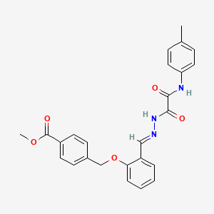 molecular formula C25H23N3O5 B11942160 methyl 4-{[2-((E)-{[oxo(4-toluidino)acetyl]hydrazono}methyl)phenoxy]methyl}benzoate CAS No. 881840-16-0