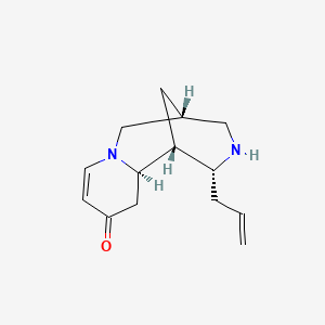 molecular formula C14H20N2O B1194222 (1R,2R,9R,12R)-12-prop-2-enyl-7,11-diazatricyclo[7.3.1.02,7]tridec-5-en-4-one 