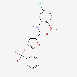 molecular formula C19H13ClF3NO3 B11942250 N-(5-Chloro-2-methoxyphenyl)-5-(2-(trifluoromethyl)phenyl)furan-2-carboxamide CAS No. 853314-86-0