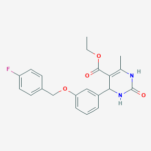 molecular formula C21H21FN2O4 B11942337 Ethyl 4-(3-((4-fluorobenzyl)oxy)phenyl)-6-methyl-2-oxo-1,2,3,4-tetrahydro-5-pyrimidinecarboxylate CAS No. 853315-32-9