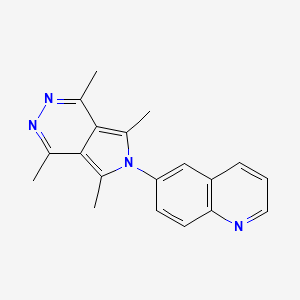 molecular formula C19H18N4 B1194236 6-(1,4,5,7-Tetramethyl-6-pyrrolo[3,4-d]pyridazinyl)quinoline 