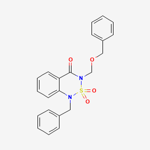 molecular formula C22H20N2O4S B1194238 1-Benzyl-3-(benzyloxymethyl)-2,2-dioxo-2$l^{6},1,3-benzothiadiazin-4-one 