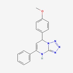 molecular formula C17H15N5O B1194240 7-(4-Methoxyphenyl)-5-phenyl-1,7-dihydrotetrazolo[1,5-a]pyrimidine 