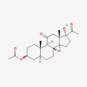 molecular formula C23H34O5 B1194243 3beta,17-Dihydroxy-5alpha-pregnane-11,20-dione 3-acetate CAS No. 7253-11-4