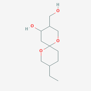molecular formula C12H22O4 B1194251 9-Ethyl-3-(hydroxymethyl)-1,7-dioxaspiro[5.5]undecan-4-ol CAS No. 89885-86-9
