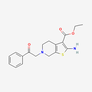 molecular formula C18H20N2O3S B11942515 Ethyl 2-amino-6-(2-oxo-2-phenylethyl)-4,5,6,7-tetrahydrothieno[2,3-c]pyridine-3-carboxylate 