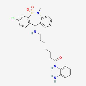 N-(2-aminophenyl)-7-[(3-chloro-6-methyl-5,5-dioxo-11H-benzo[c][2,1]benzothiazepin-11-yl)amino]heptanamide