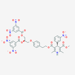 5-O-[2-[4-[(2R)-2,3-bis[(3,5-dinitrobenzoyl)oxy]propoxy]phenyl]ethyl] 3-O-methyl (4R)-2,6-dimethyl-4-(3-nitrophenyl)-1,4-dihydropyridine-3,5-dicarboxylate