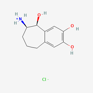 molecular formula C11H16ClNO3 B1194294 cis-2,3-Dihydroxy-6-amino-6,7,8,9-tetrahydro-5H-benzocyclohepten-5-ol hydrochloride CAS No. 52079-42-2