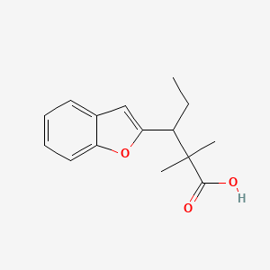 molecular formula C15H18O3 B1194297 3-(2-Benzofuranyl)-2,2-dimethyl-3-ethylpropionic acid CAS No. 72236-76-1