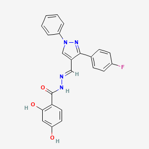 molecular formula C23H17FN4O3 B11942970 N'-((3-(4-Fluorophenyl)-1-phenyl-1H-pyrazol-4-yl)methylene)-2,4-dihydroxybenzohydrazide CAS No. 881402-99-9