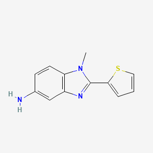 molecular formula C12H11N3S B11943077 Benzimidazole-5-amine, 1-methyl-2-(2-thienyl)- 
