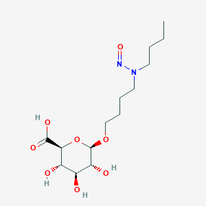 molecular formula C14H26N2O8 B1194317 (2S,3S,4S,5R,6R)-6-[4-[butyl(nitroso)amino]butoxy]-3,4,5-trihydroxyoxane-2-carboxylic acid CAS No. 79381-29-6