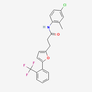 molecular formula C21H17ClF3NO2 B11943200 N-(4-Chloro-2-methylphenyl)-3-(5-(2-(trifluoromethyl)phenyl)furan-2-yl)propanamide CAS No. 853333-30-9
