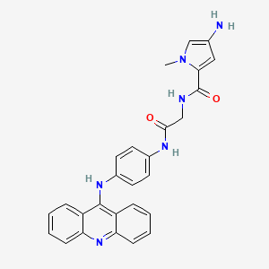 molecular formula C27H24N6O2 B1194324 N-(2-((4-(9-Acridinylamino)phenyl)amino)-2-oxoethyl)-4-amino-1-methyl-1H-pyrrole-2-carboxamide CAS No. 126092-91-9