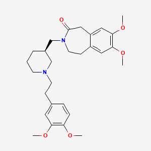 molecular formula C28H38N2O5 B1194329 3-({1-[2-(3,4-Dimethoxyphenyl)ethyl]piperidin-3-yl}methyl)-7,8-dimethoxy-1,3,4,5-tetrahydro-2H-3-benzazepin-2-one 