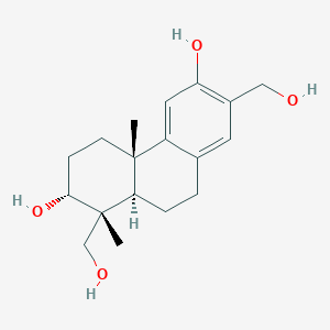 molecular formula C18H26O4 B1194331 13-(Hydroxymethyl)podocarpa-8(14),9(11),12-triene-3,12,15-triol 