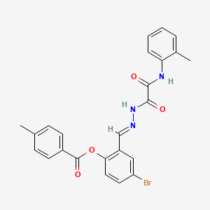 molecular formula C24H20BrN3O4 B11943371 4-bromo-2-((E)-{[oxo(2-toluidino)acetyl]hydrazono}methyl)phenyl 4-methylbenzoate CAS No. 881659-42-3