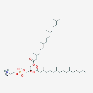 molecular formula C45H90NO8P B11943451 Hexadecanoic acid, 3,7,11,15-tetramethyl-, 1,1'-[(1R)-1-[[[(2-aminoethoxy)hydroxyphosphinyl]oxy]methyl]-1,2-ethanediyl] ester 