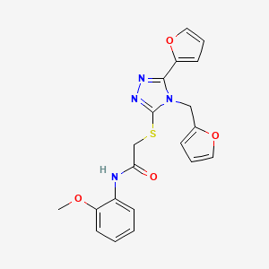 2-[[5-(2-furanyl)-4-(2-furanylmethyl)-1,2,4-triazol-3-yl]thio]-N-(2-methoxyphenyl)acetamide