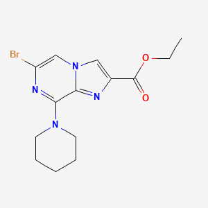 molecular formula C14H17BrN4O2 B11943839 Ethyl 6-bromo-8-(1-piperidinyl)imidazo[1,2-a]pyrazine-2-carboxylate CAS No. 117718-73-7